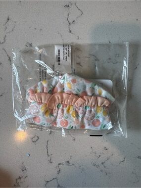 Peach Ruffle Citrus Print Baby Hat - Kids Accessories